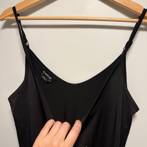 Bebe Black Maxi Crochet Body Con Dress Large Short Sleeve - Picture 7 of 10